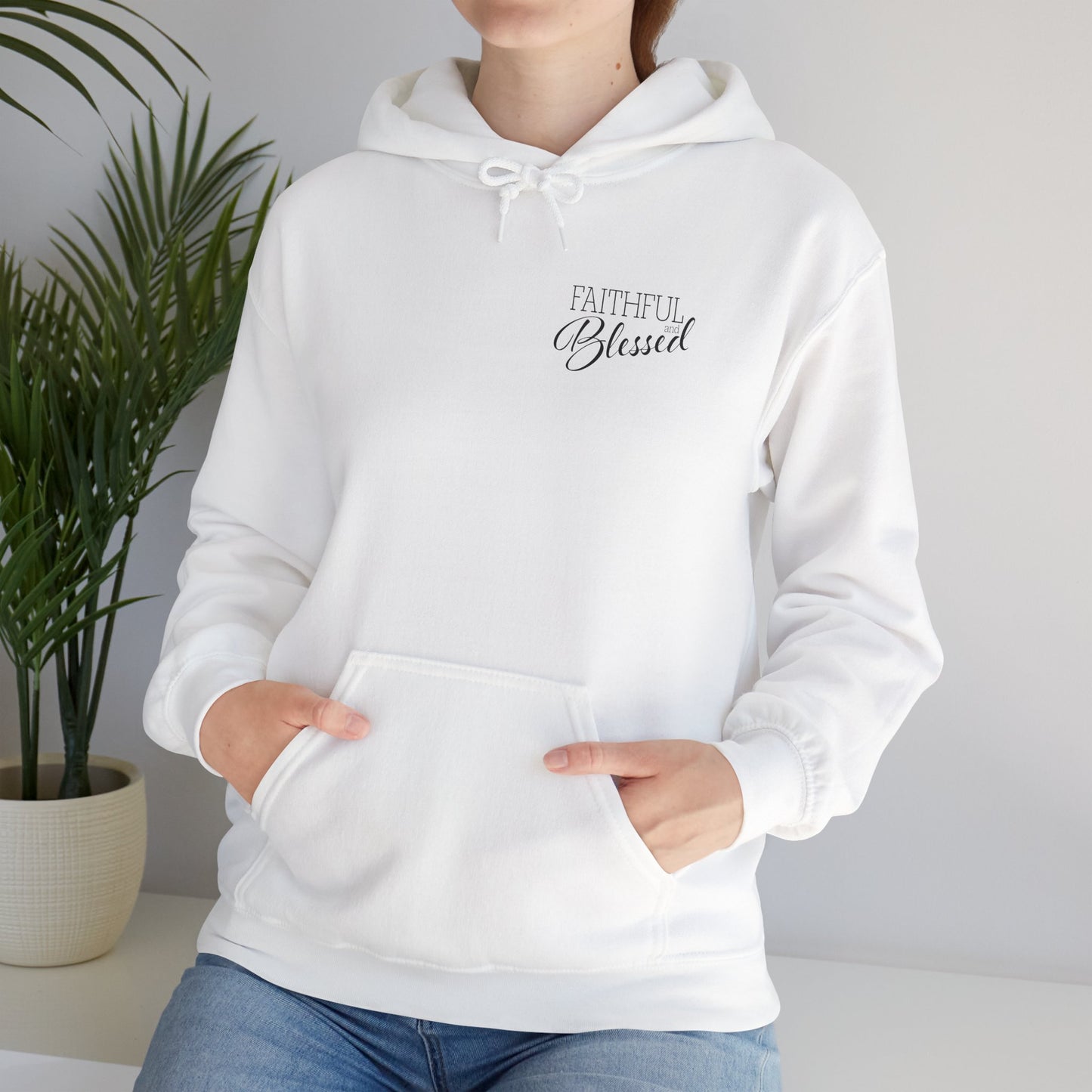 Faithful and Blessed Hoodie - White