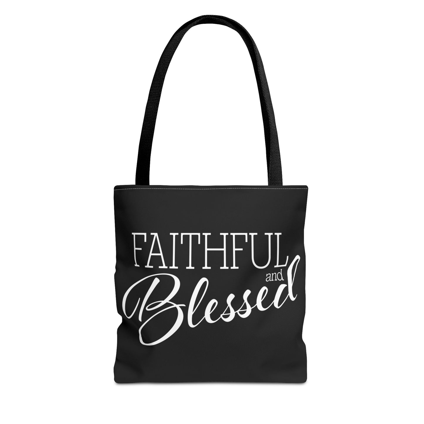 Faithful and Blessed Tote Bag - Black